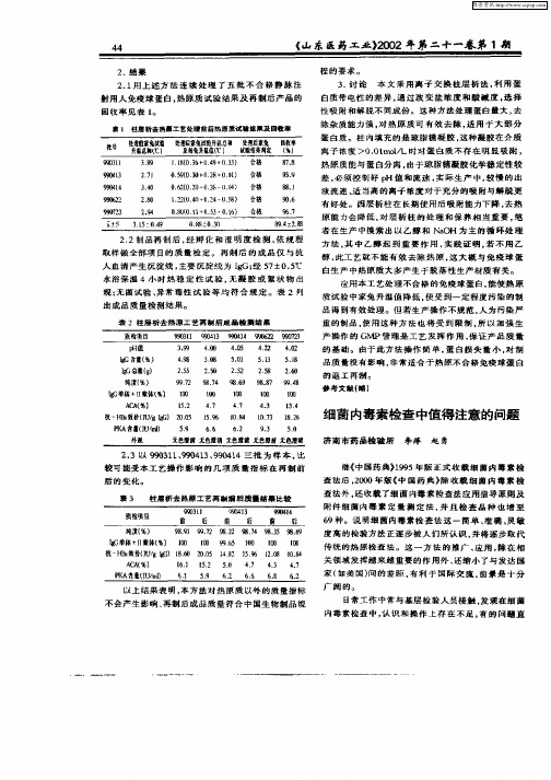 细菌内毒素检查中值得注意的问题