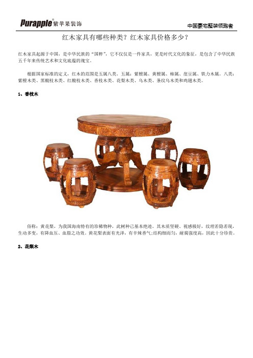 红木家具有哪些种类？红木家具价格多少？