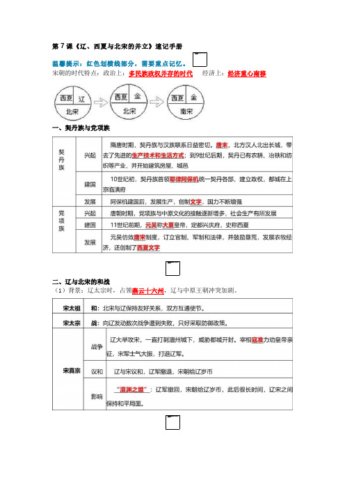 人教版历史七年级下册第七课知识点总结
