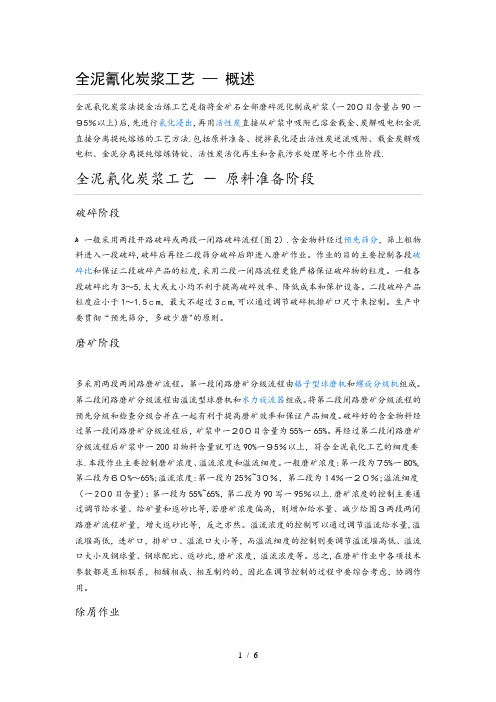 全泥氰化炭浆工艺