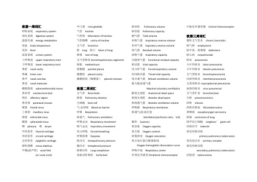 基础医学各论2  词汇打印版(消化系统,呼吸系统,泌尿系统)