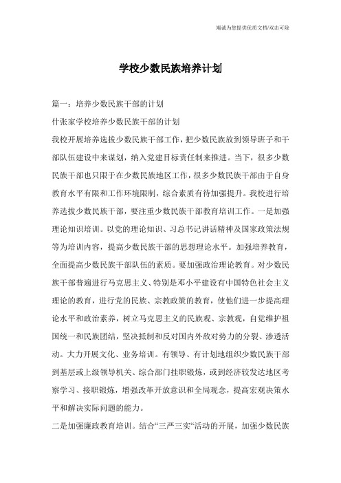 学校少数民族培养计划
