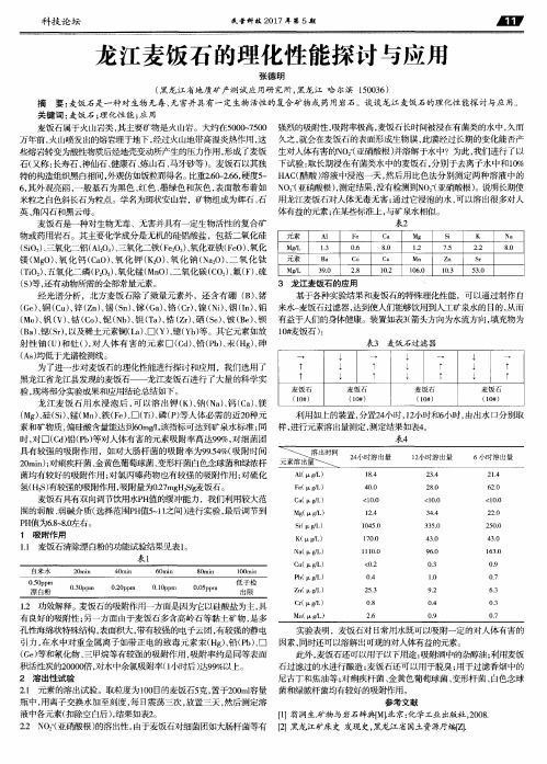 龙江麦饭石的理化性能探讨与应用