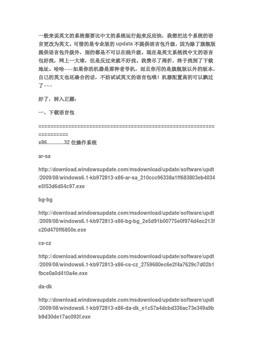 WIN7语言包下载