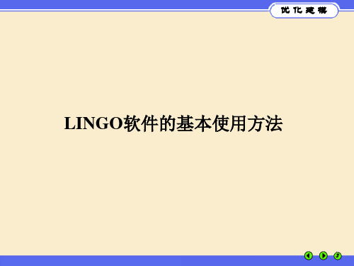 LINGO软件的基本使用方法(20140217)分析