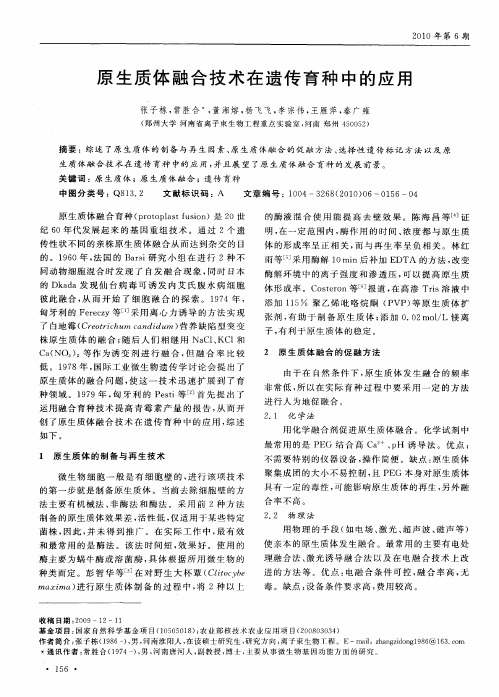 原生质体融合技术在遗传育种中的应用
