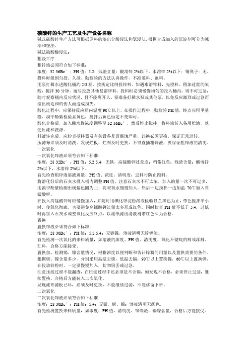 碳酸锌的生产工艺