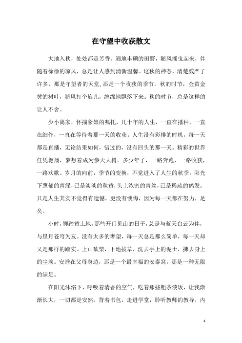 在守望中收获散文