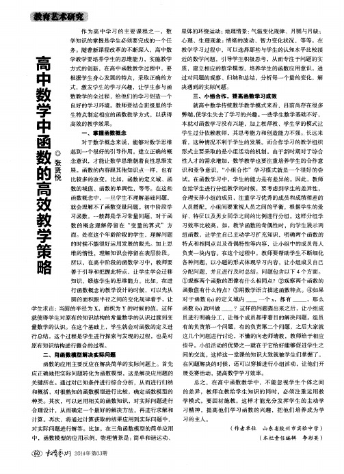 高中数学中函数的高效教学策略