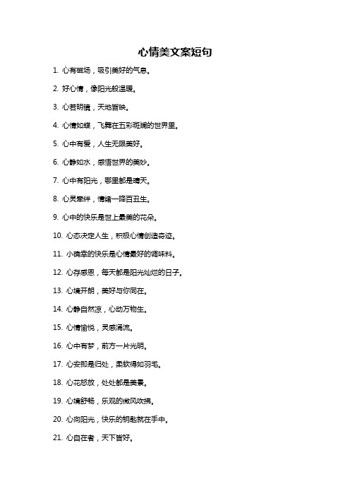 心情美文案短句