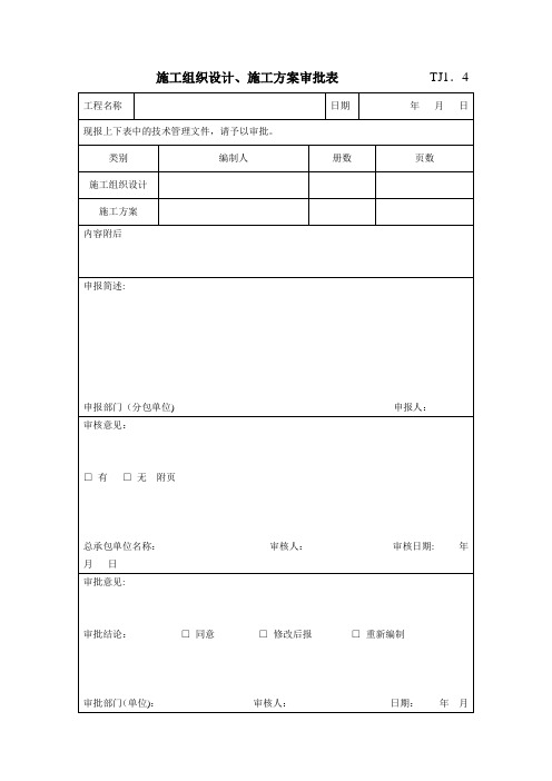 施工组织设计、施工方案审批表