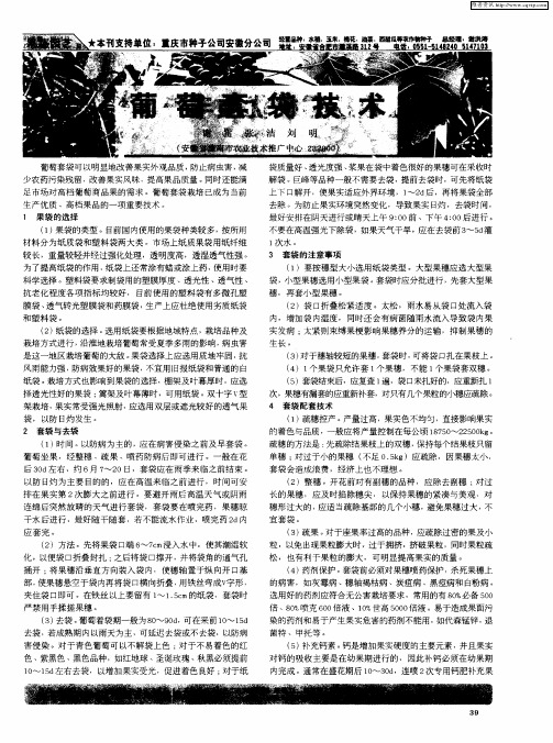 葡萄套袋技术
