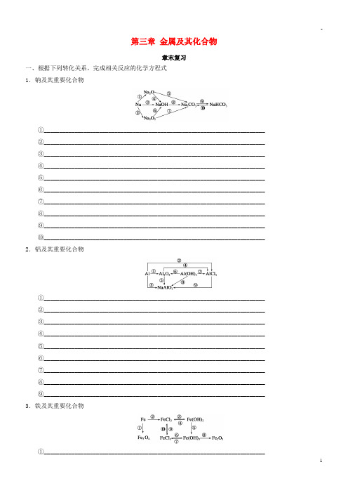 2019高中化学 第03章 金属及其化合物章末复习导学案 新人教版必修1