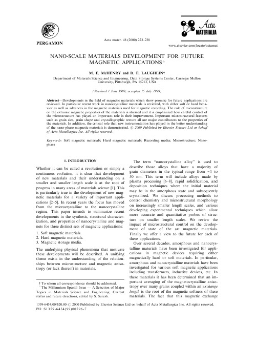 磁性应用纳米材料的开发英文原文