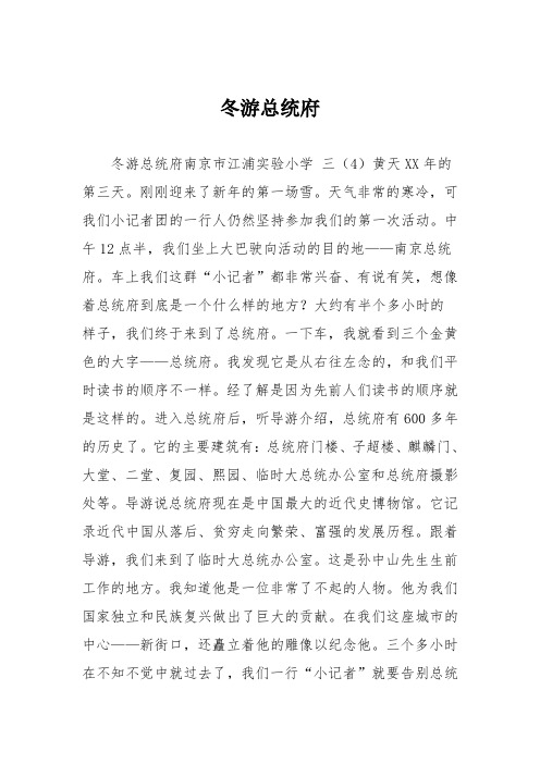 小学三年级作文：冬游总统府052