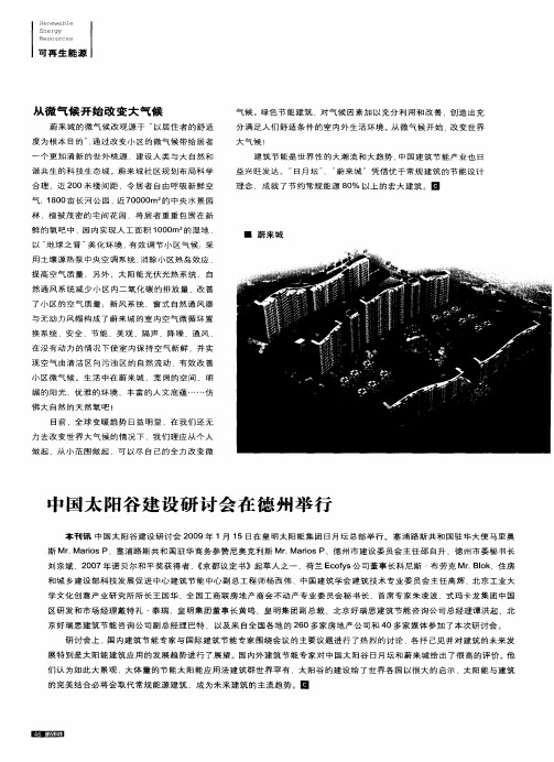 中国太阳谷建设研讨会在德州举行