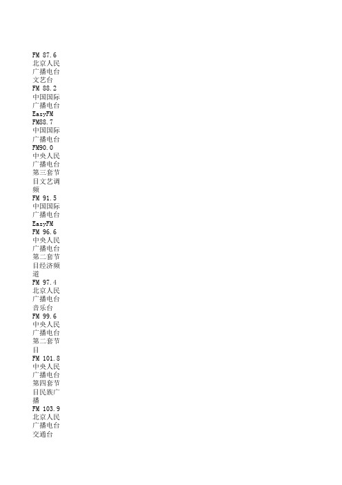广播电台频率