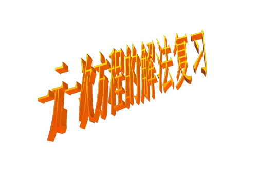 一元一次方程的解法(变式训练)