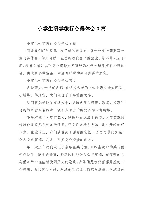 小学生研学旅行心得体会3篇