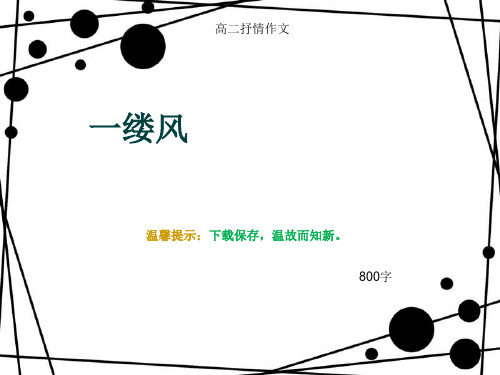 高二抒情作文《一缕风》800字