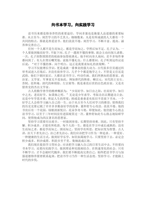 向书本学习,向实践学习