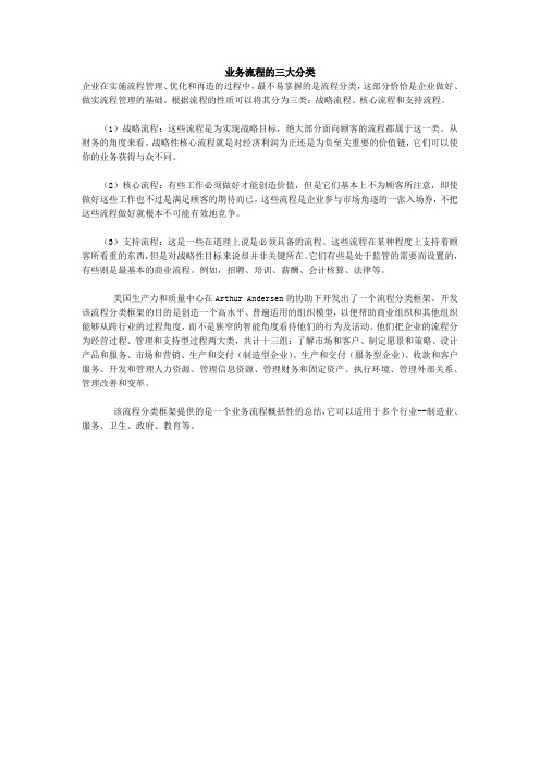 业务流程的三大分类