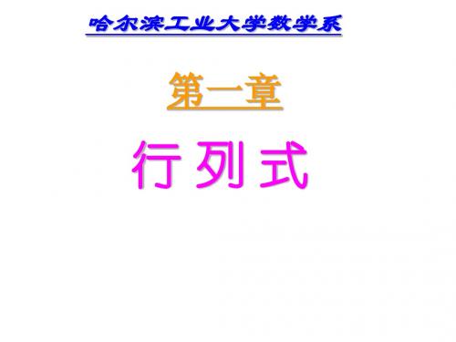 哈尔滨工业大学数学系 第一章 行列式
