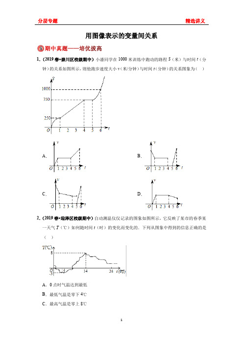 北师大数学七年级下册  第三章3.3 用图像表示的变量间关系 《板块专题20道—期中真题-培优拔高》无答案