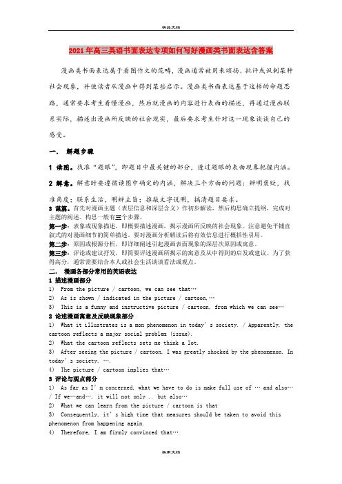 2021年高三英语书面表达专项如何写好漫画类书面表达含答案
