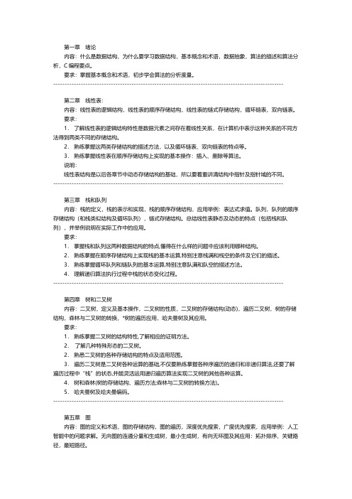 北京工商大学 算法与数据结构 课程大纲