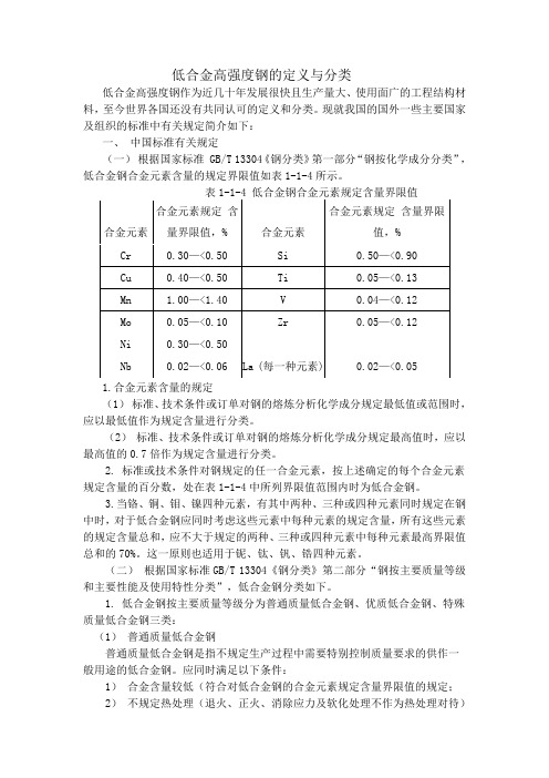 低合金高强度钢的定义与分类