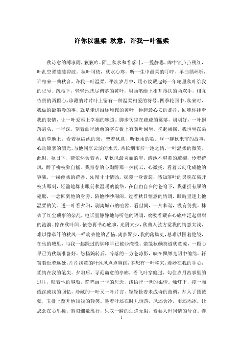 许你以温柔 秋意,许我一叶温柔