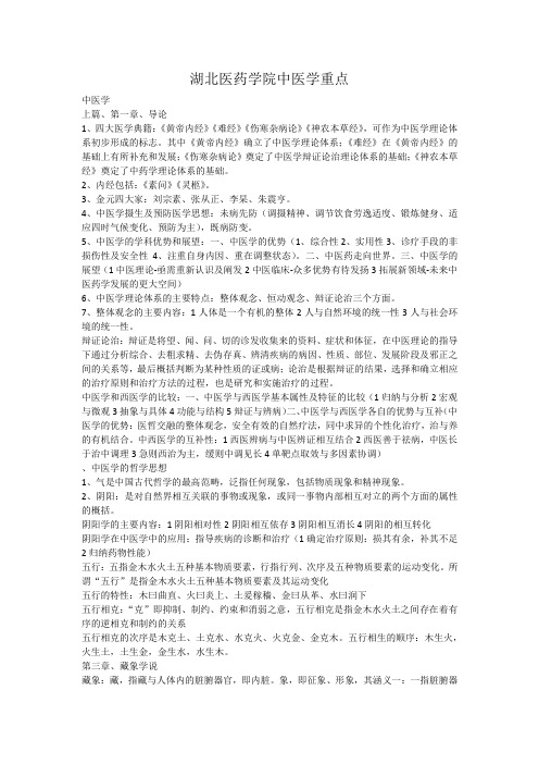 湖北医药学院中医学重点