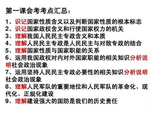 高二政治第一课第一节人民政权+人民当家