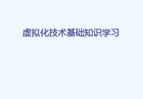 虚拟化技术基础知识学习-VSP.ppt培训资料