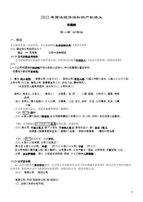 2013年最新商经法讲义-推荐下载
