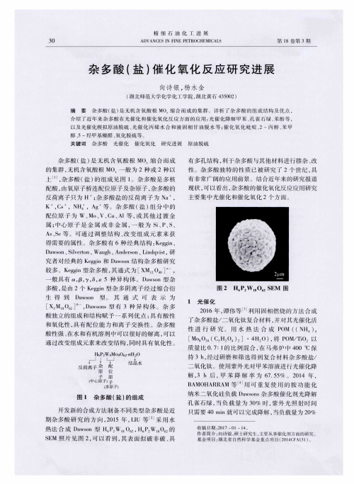 杂多酸(盐)催化氧化反应研究进展