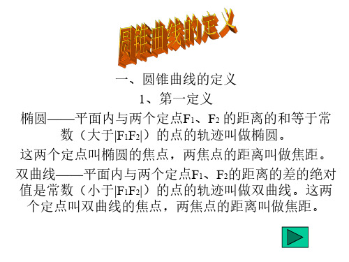 圆锥曲线的定义[上学期]--江苏教育出版社