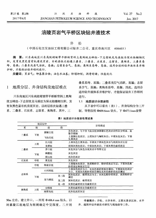 涪陵页岩气平桥区块钻井液技术