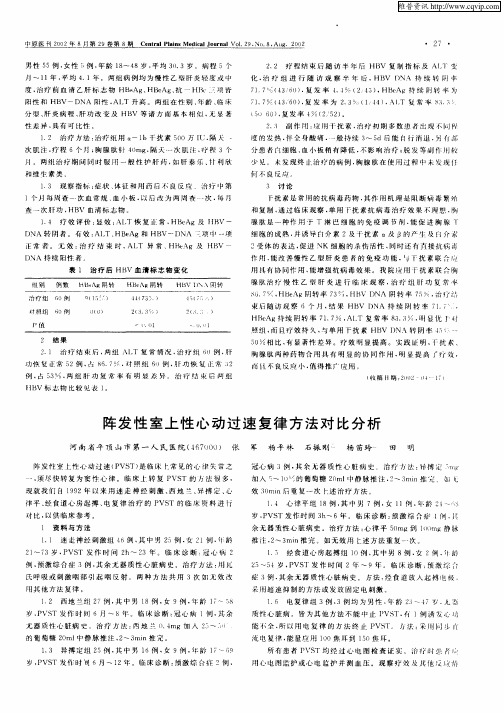阵发性室上性心动过速复律方法对比分析