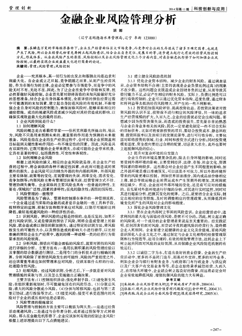 金融企业风险管理分析