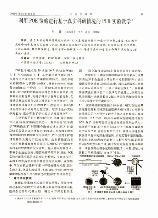 利用POE策略进行基于真实科研情境的PCR实验教学