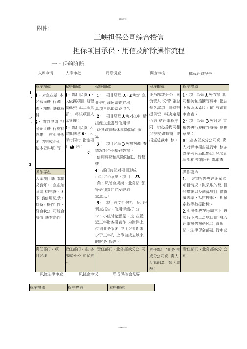 综合授信担保项目流程