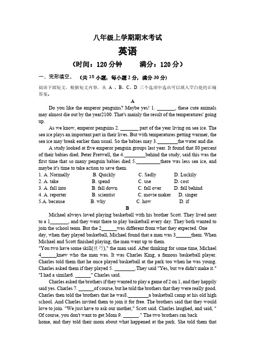 2024-2025学年人教版英语八年级上册期末测试(含答案)