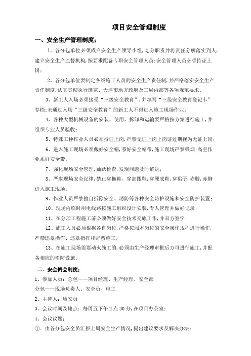 项目安全管理规定,