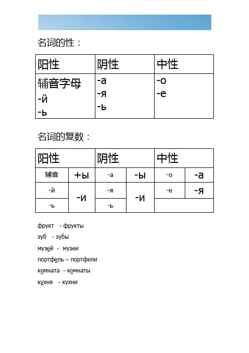 [优质文档]初级俄语知识点总结(语法点)