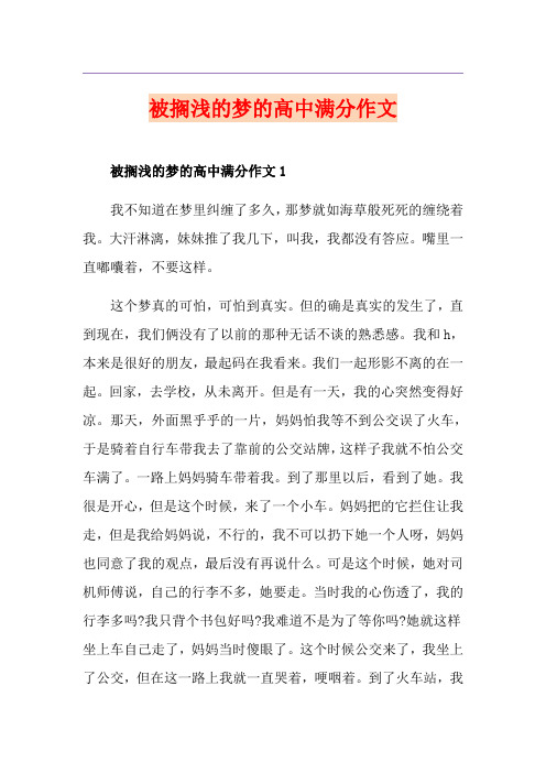 被搁浅的梦的高中满分作文