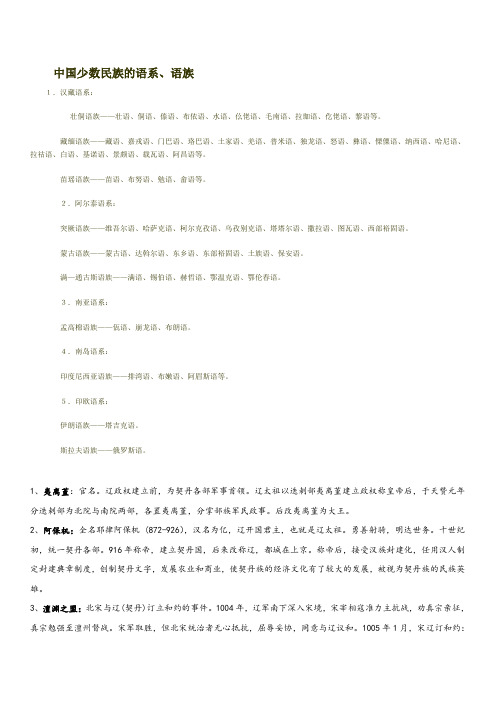 中国民族史复习资料