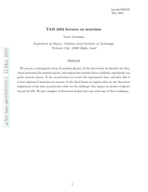 TASI 2002 lectures on neutrinos