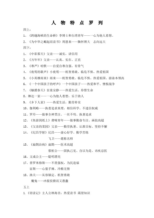 人物特点